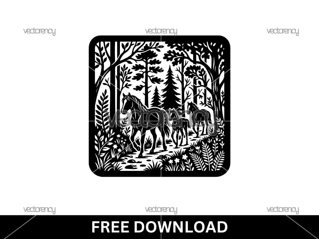 Free Horses Stencil Cut File