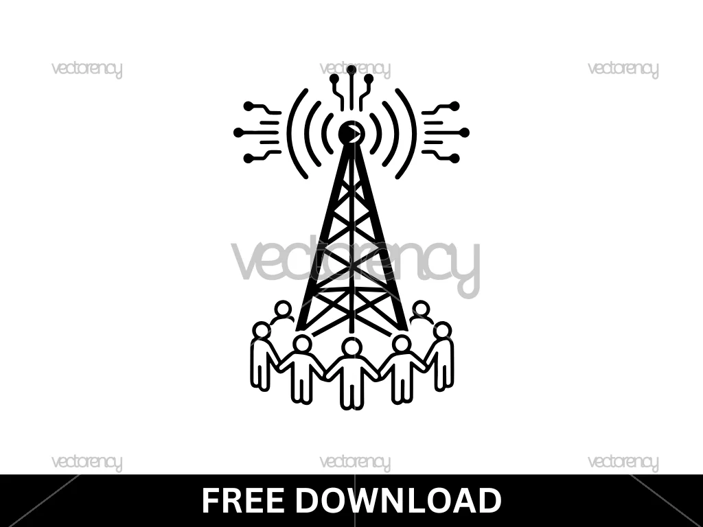 Community Owned Cell Tower SVG Free