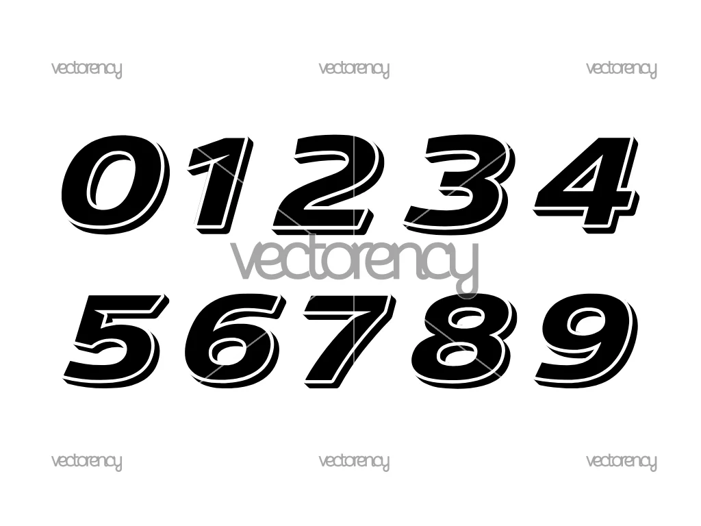 BNR Number Set Vector SVG for Jersey Racing Sport
