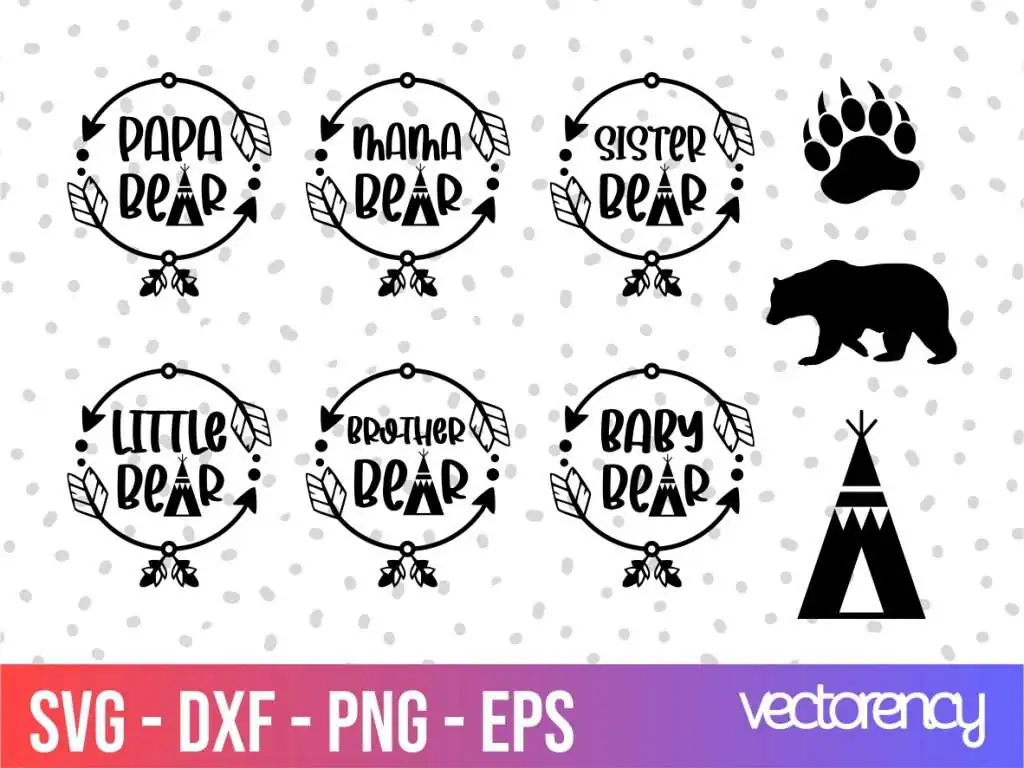 Family Bear SVG Cut File