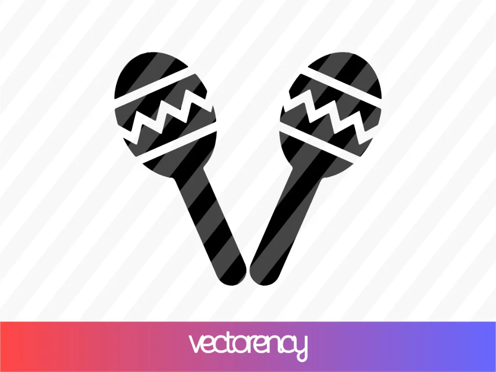 Maracas Pair SVG, Toys Silhouette, Mexican Toys