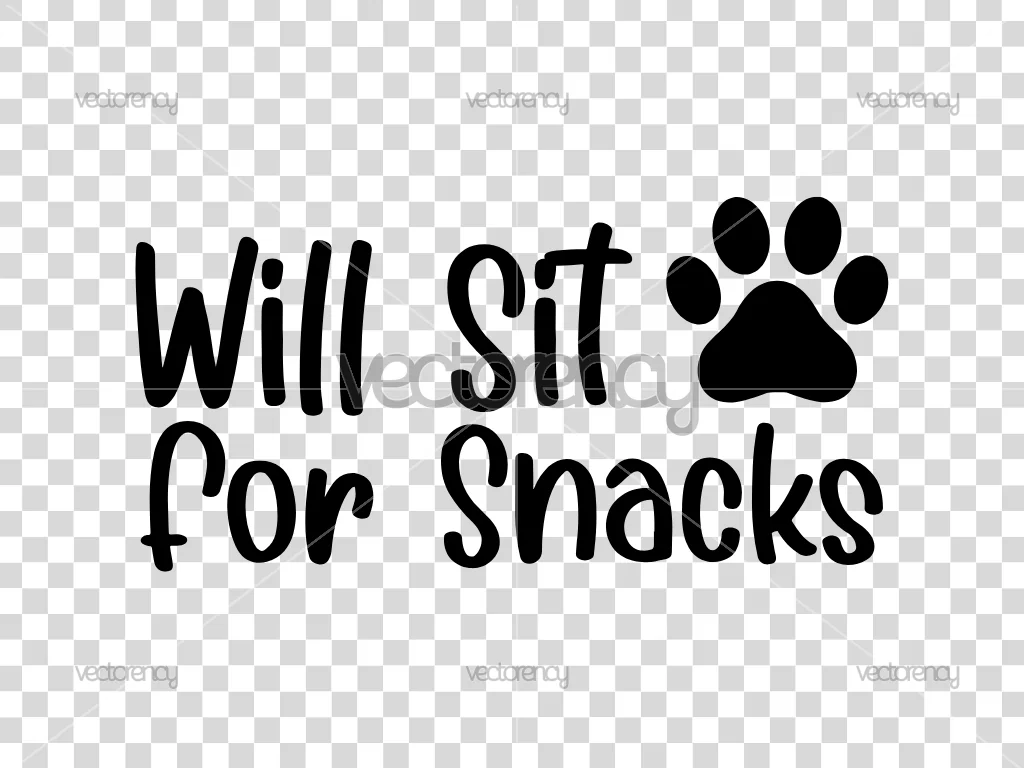 Will Sit for Snacks Dog Bandana Design SVG PNG for Crafters