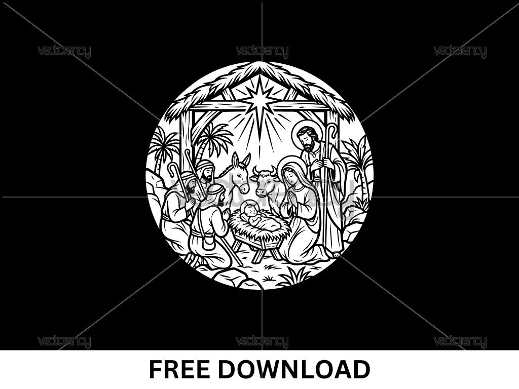 Free Nativity SVG Vector Cricut