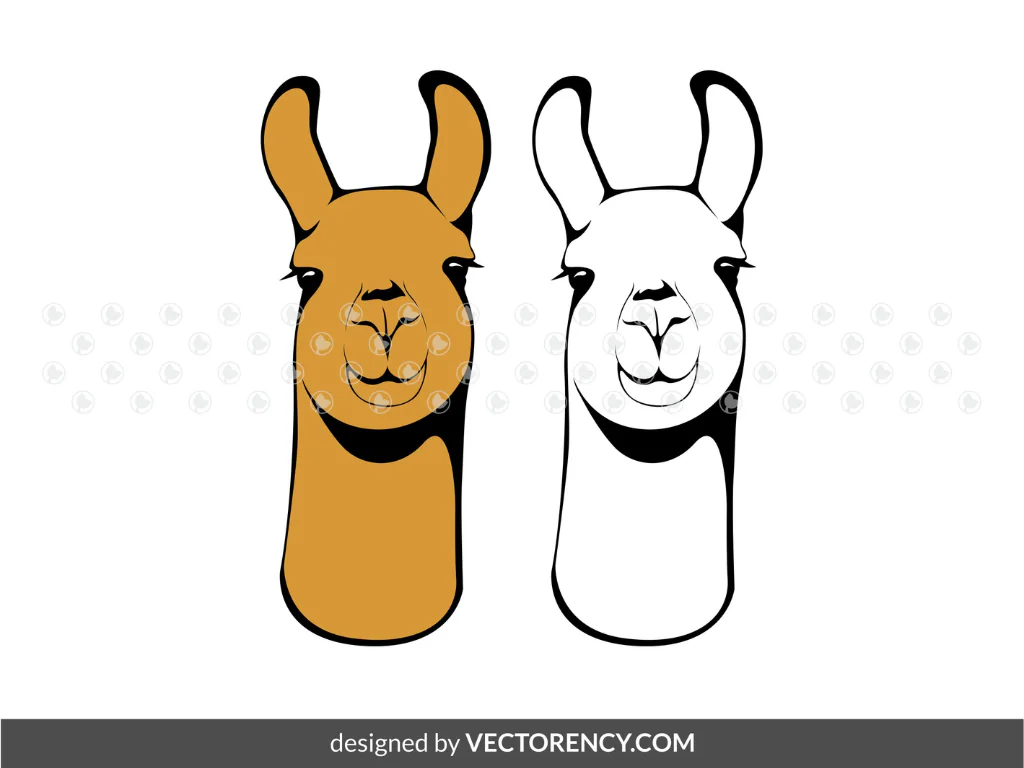 LLAMA Head Vector SVG