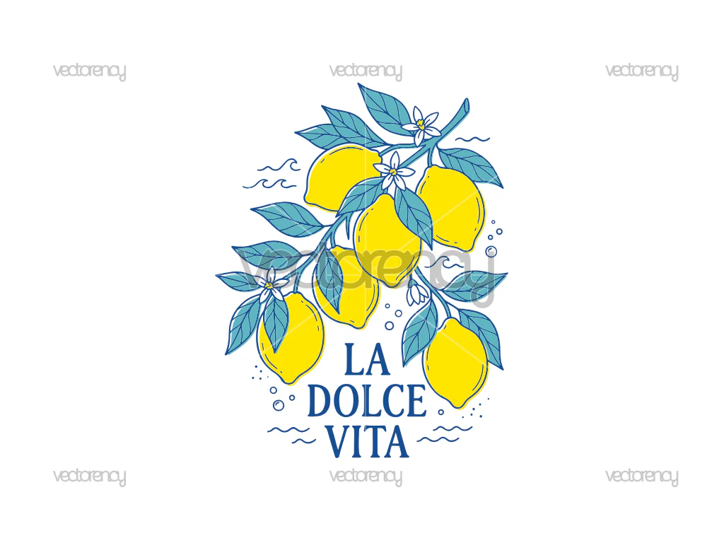 La Dolce Vita Summer Coastal Design Graphic Premium