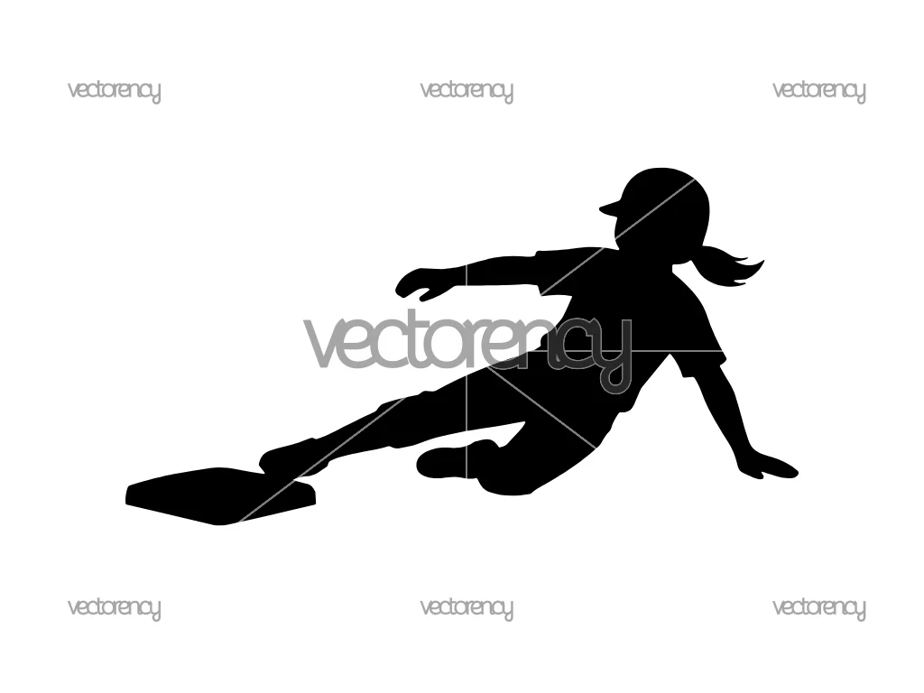 Kids Baseball Illustration Featuring Girl Player