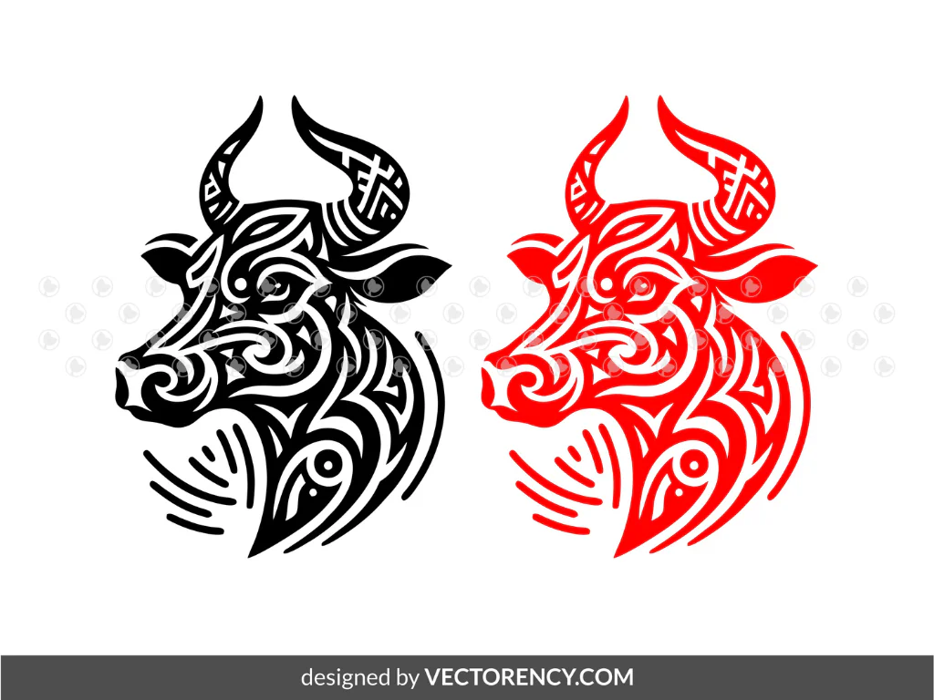 Cow Head SVG Clipart, Cow DXF CNC