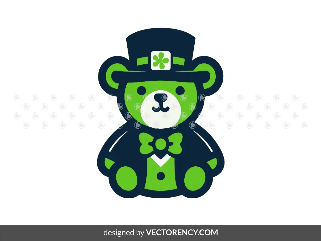 St. Patrick’s Day Teddy  Bear Vector SVG