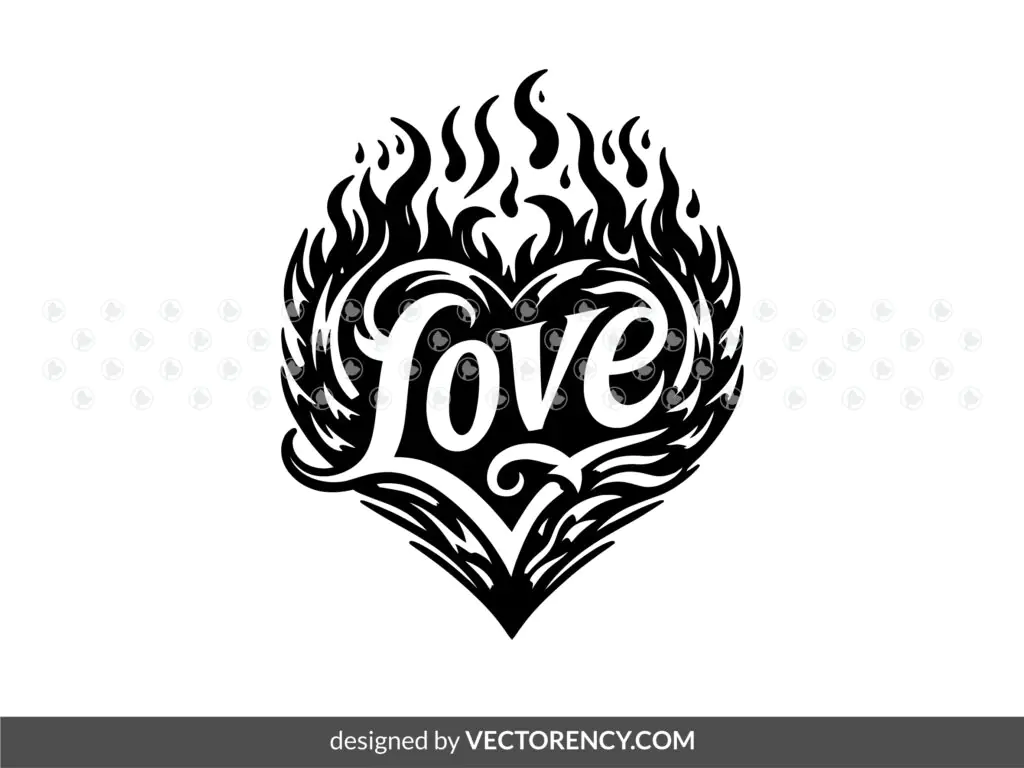 Love Flames Design SVG