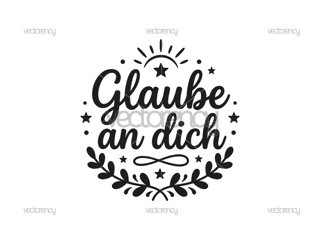 Glaube An Dich SVG Cricut Vector PNG Image Clipart DXF
