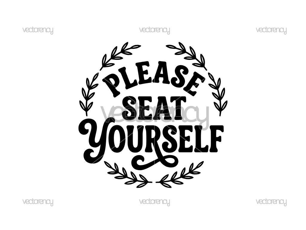 Bathroom Sign SVG Please Seat Yourself