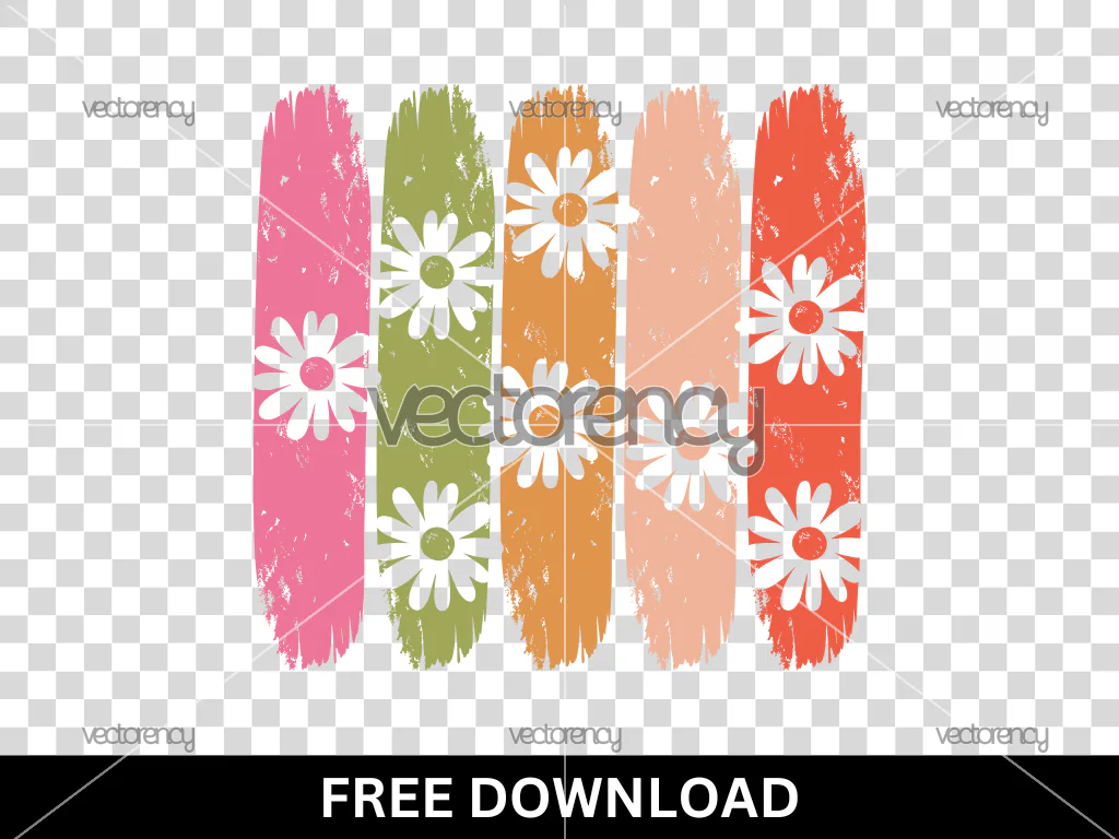 Groovy Element SVG Bright Pink, Soft Green, Warm Brown, Peach, and Coral Red Free Download