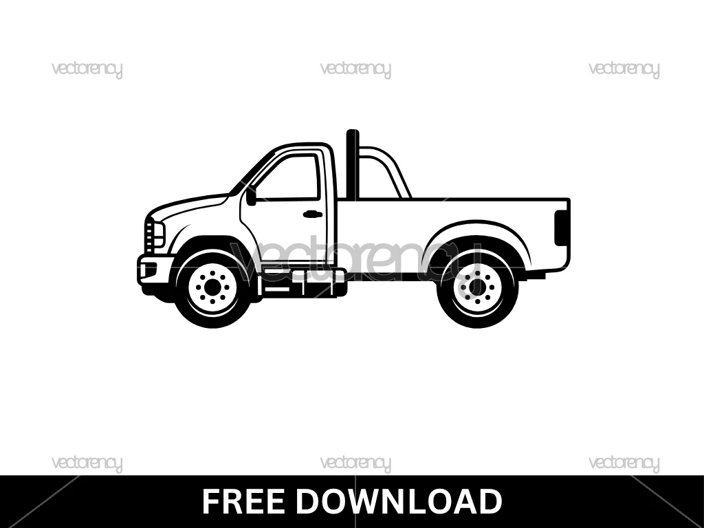 Pickup Truck Outline SVG Cricut File Free