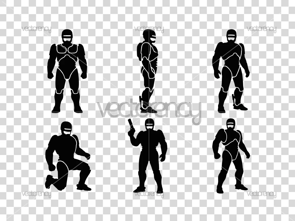 RoboCop Silhouette SVG PNG EPS DXF