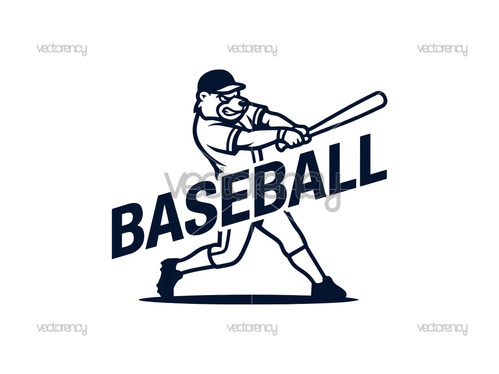 Baseball Mascot SVG Vector PNG Image Logo