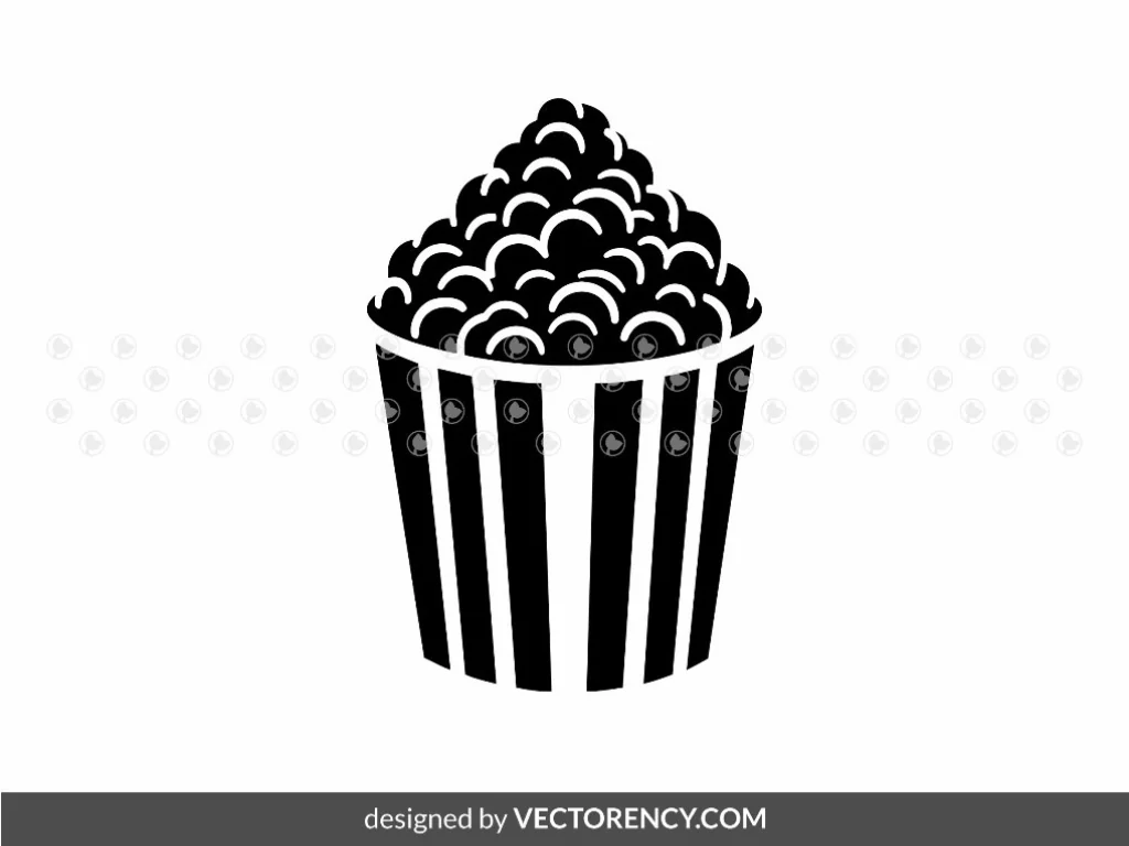 Pop Corn Stencil SVG