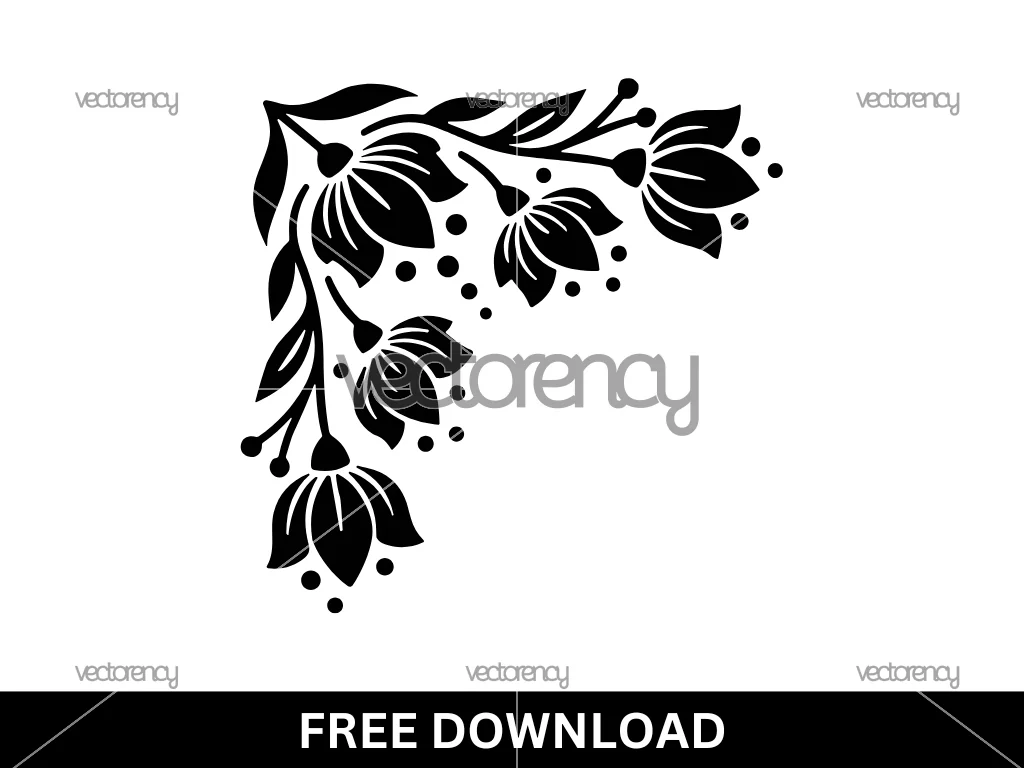 Decorative Floral Design Silhouette Free