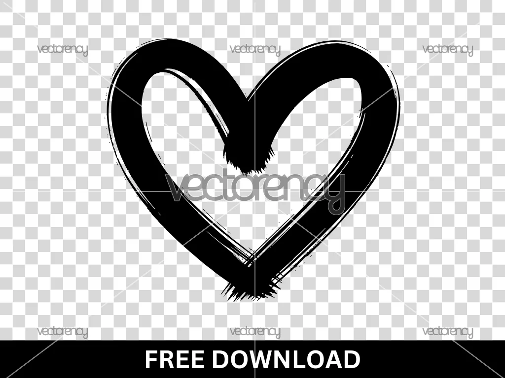 Brush Shape Love SVG Clipart Free