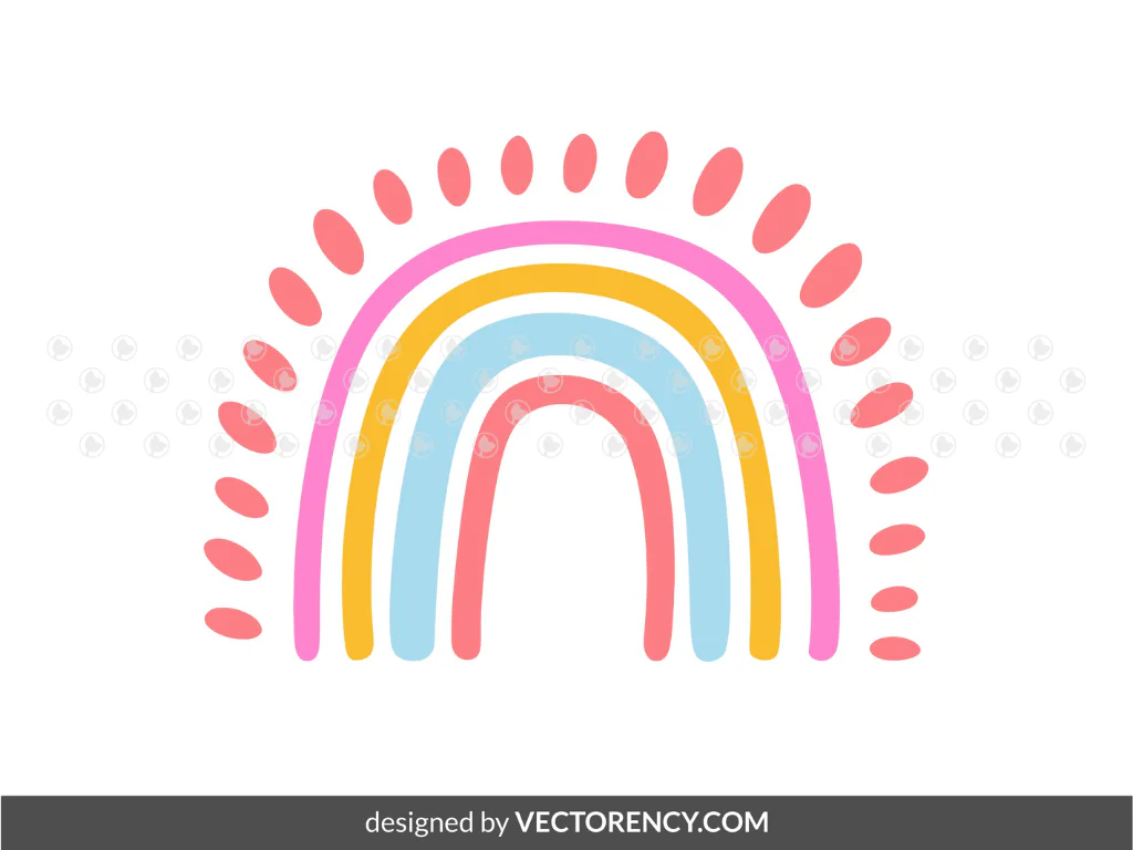 Rainbow Vintage Retro SVG