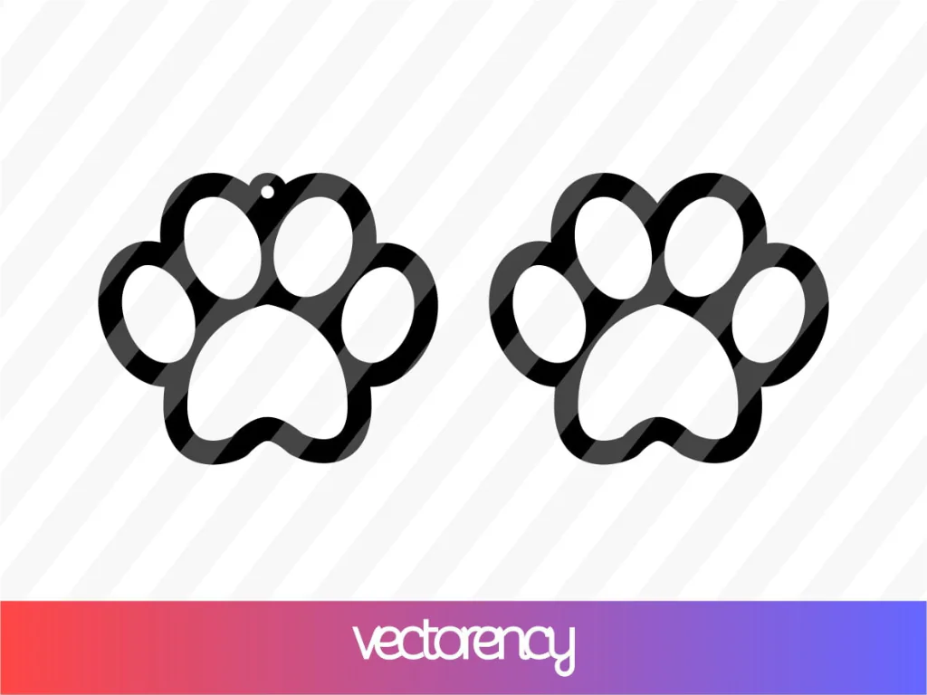 Cat Pawprint SVG Cat Paw Print Outline Clipart Cricut