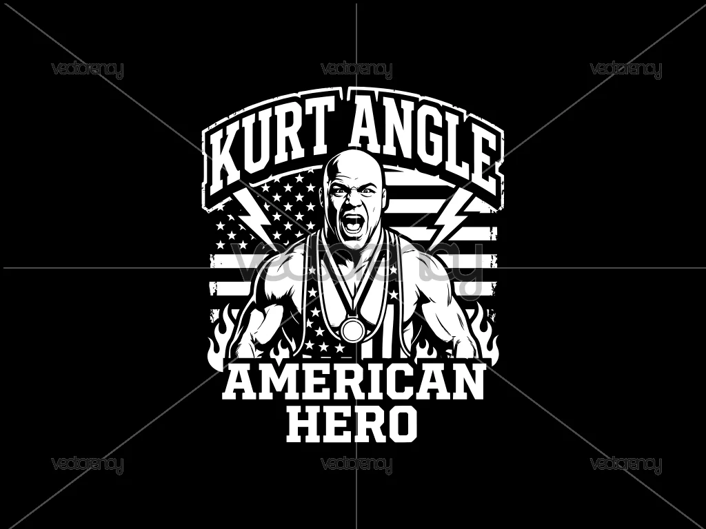 Kurt Angle American Hero PNG Shirt Design Decals Cricut Project SVG