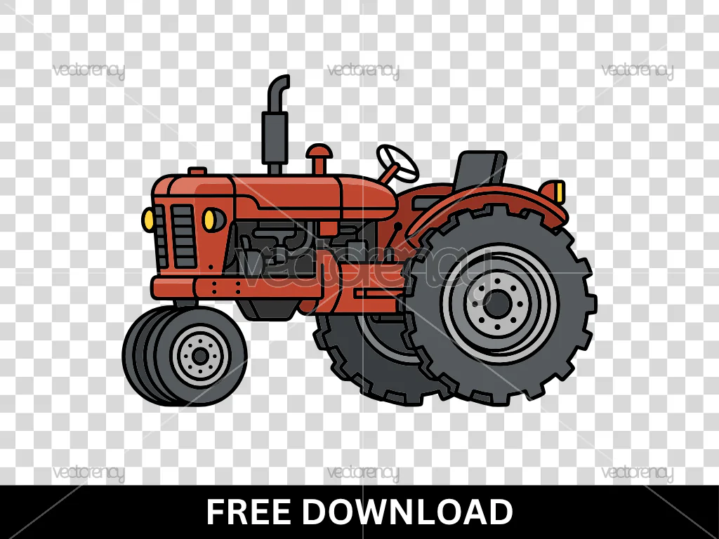 Old Tractor Clipart SVG PNG Free