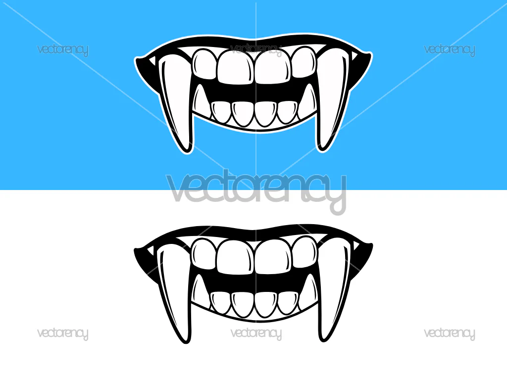 Vampire Fangs SVG Vector PNG