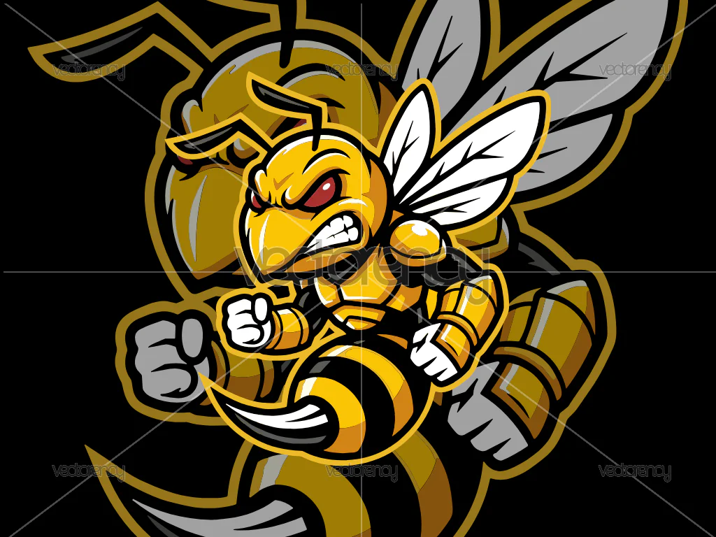 Bee Mascot Esport Logo Badge and Template Vector