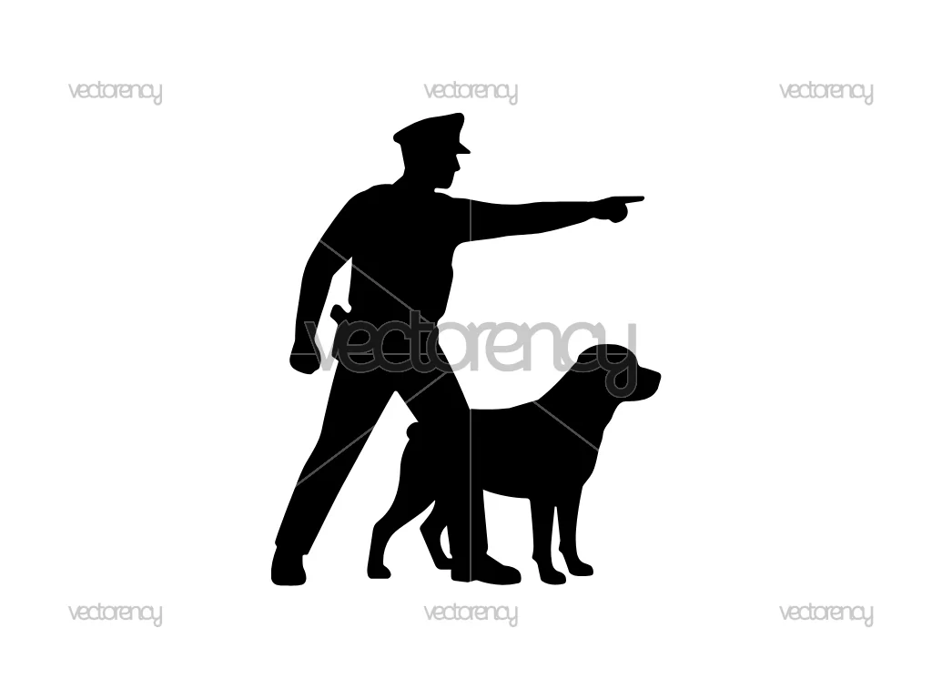 Police K9 Dog Silhouette Image SVG