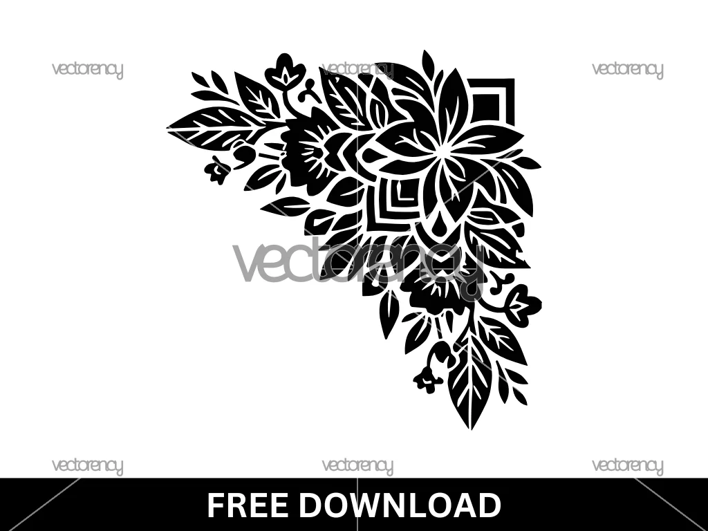 Flower Silhouette Clip Art Corner Free