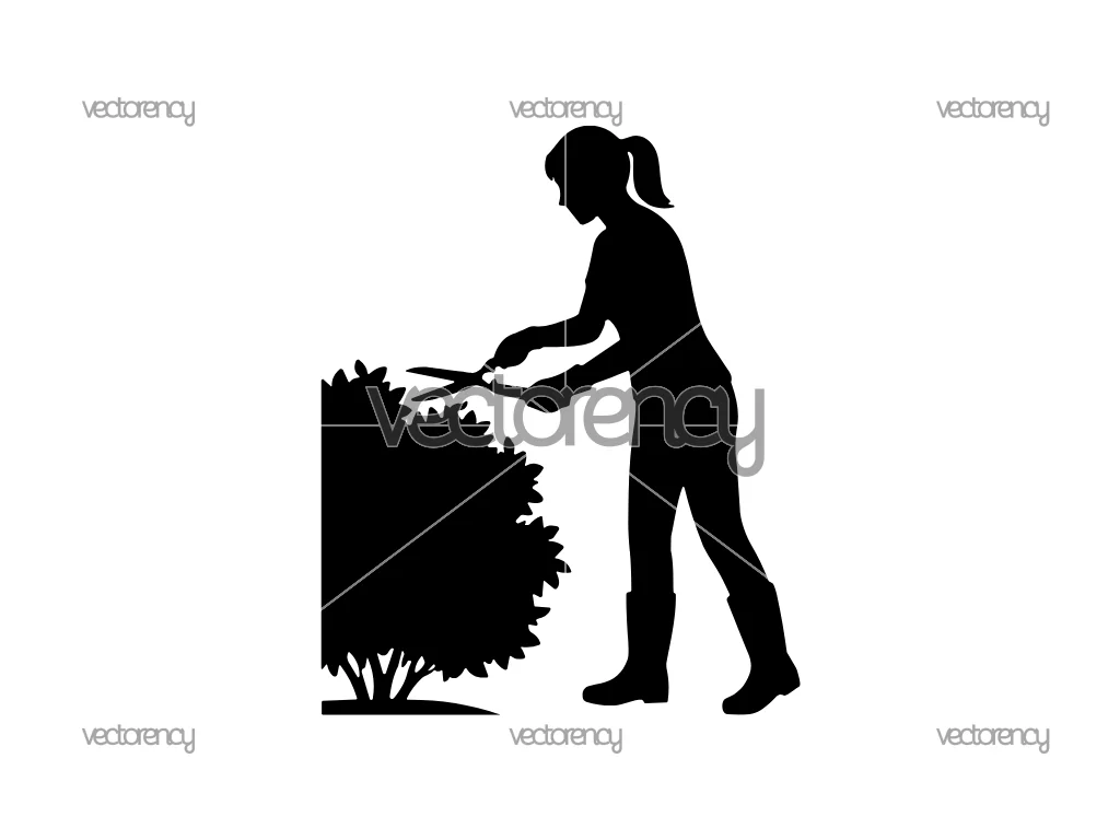 Woman Gardener Illustration SVG Vector