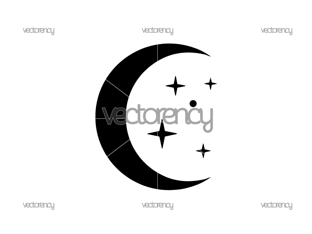 Waxing Crescent Moon SVG