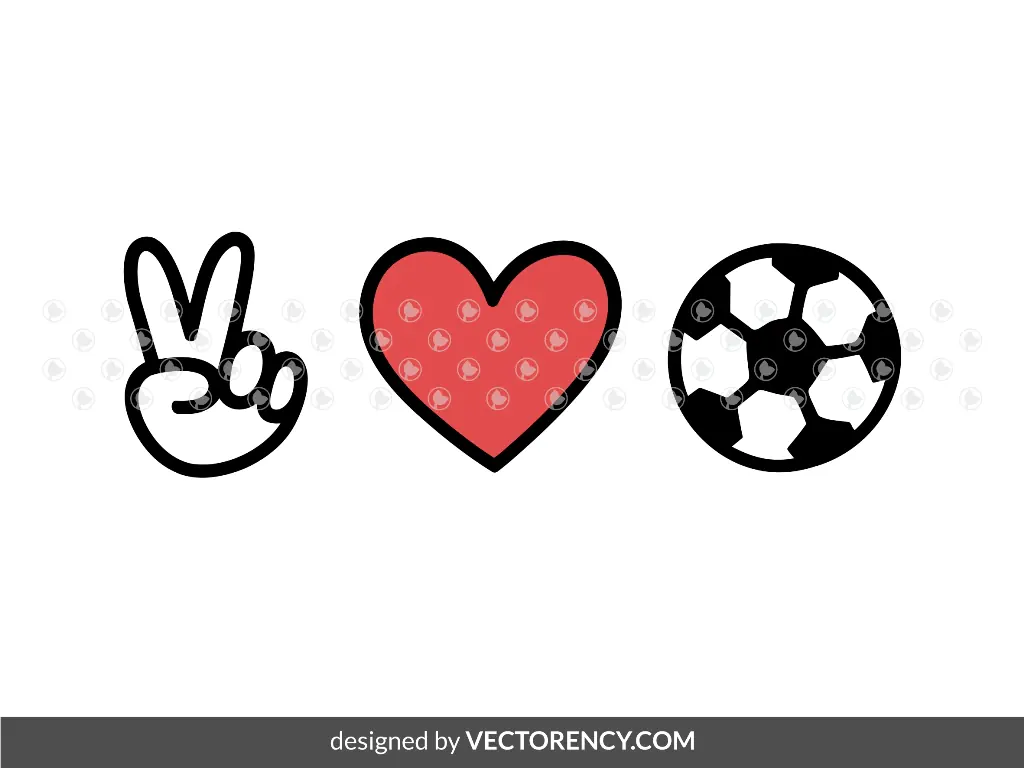 Peace Love Soccer SVG PNG EPS