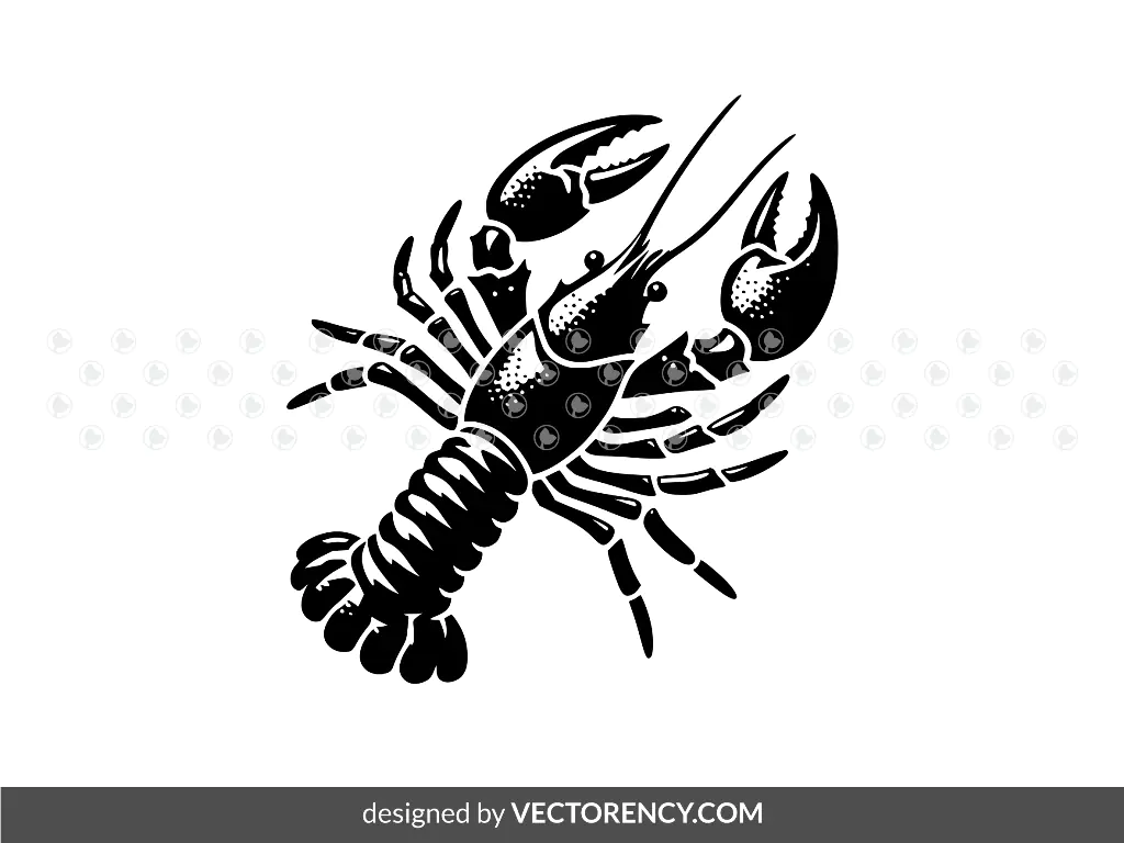 Crawfish SVG Silhouette, Clipart Vector PNG