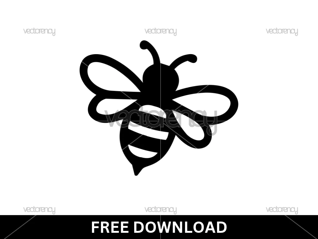 Flying Bee SVG Vector Free