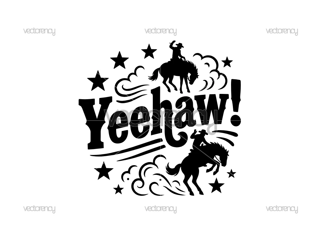 Yeehaw Cowboy Country Rodeo Attitude SVG Cut File