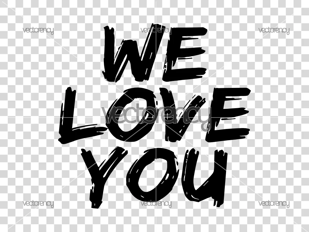 We Love You Brush Bold Text SVG PNG