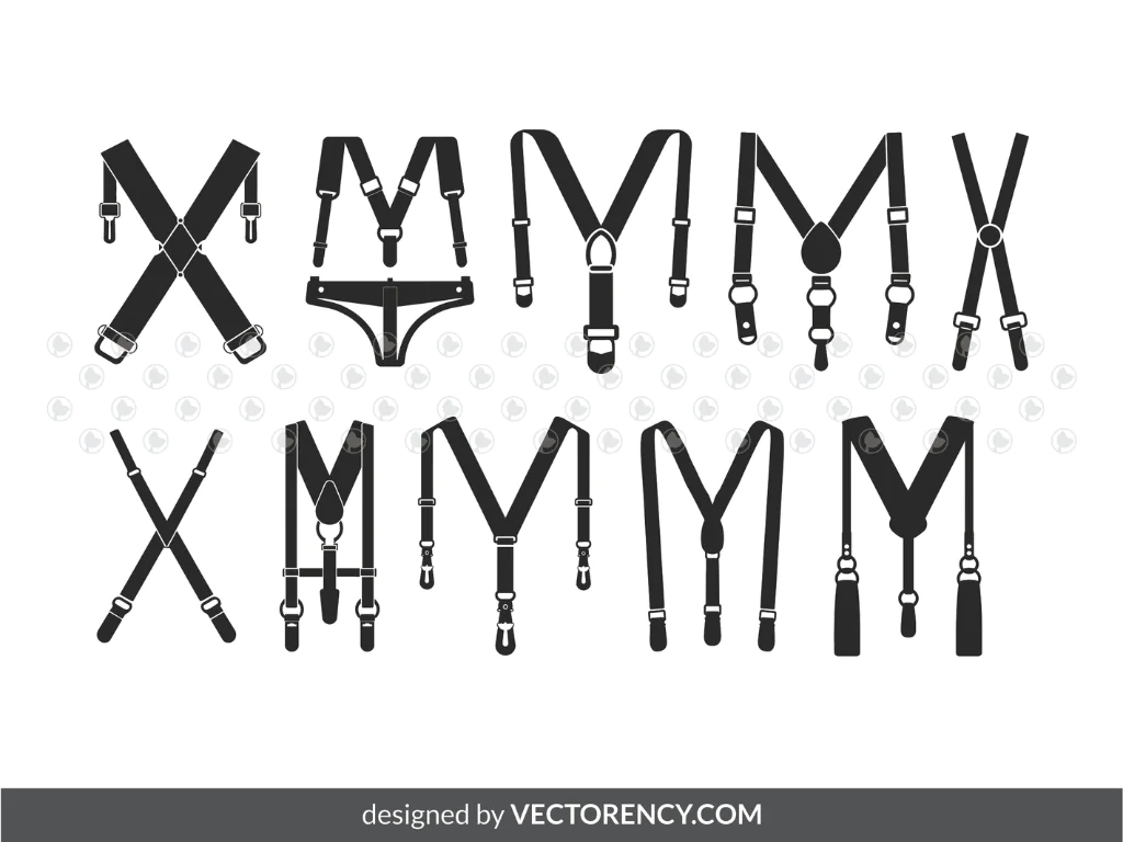 Suspender SVG, Belt, X Y H Suspender Clipart Silhouette Vector