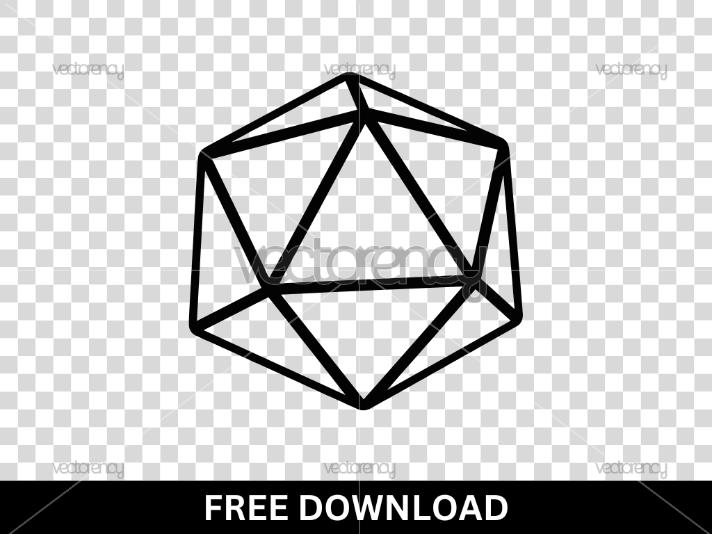 Free D20 Polyhedral Dice SVG