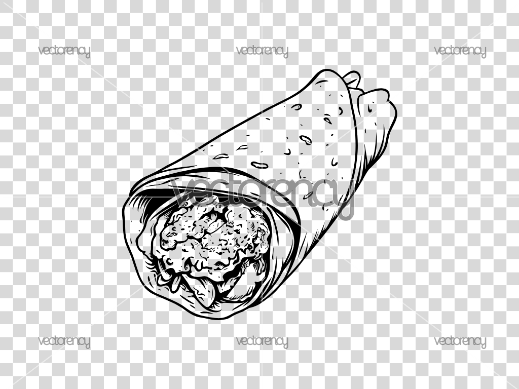 Gourmet Food Burritos Illustration SVG
