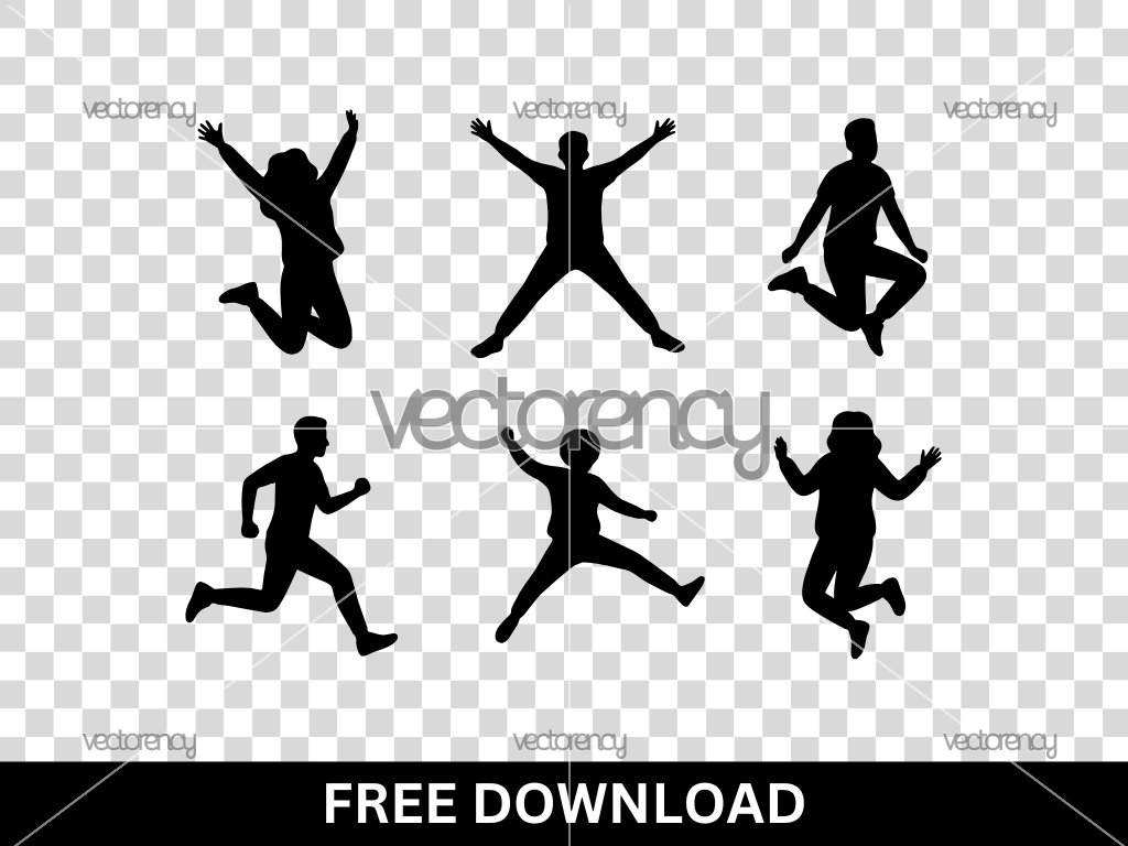 People Jumping Silhouette