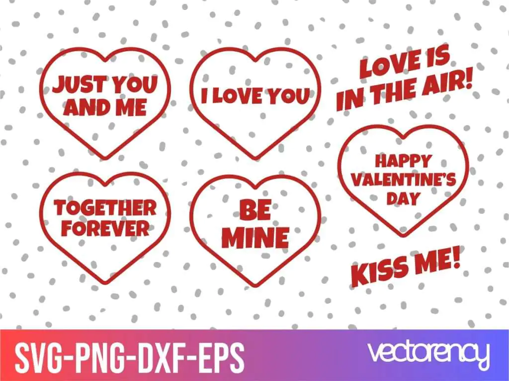 Valentines Day Stamps Set Vector