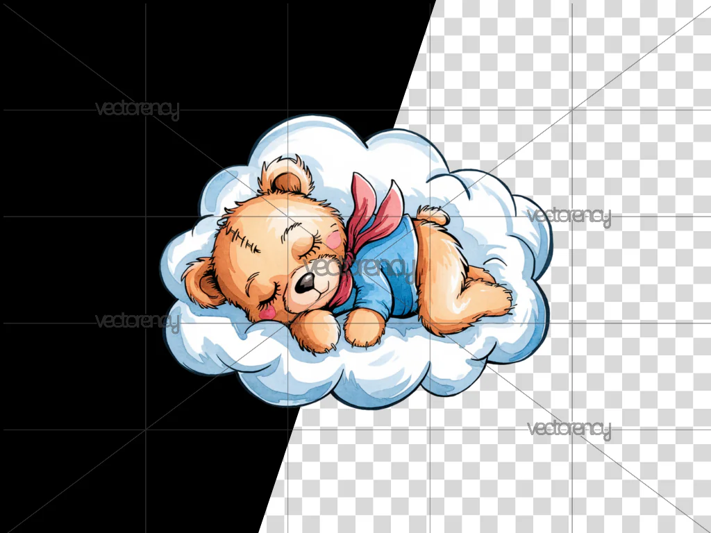 Sleeping Cute Teddy Bear PNG HD