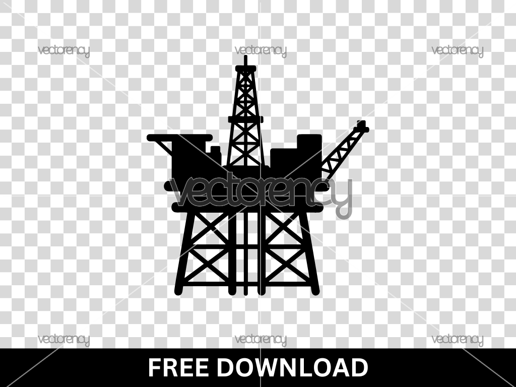 Oil Rig Silhouette SVG