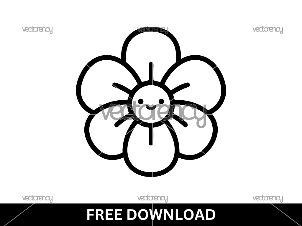 Flower Kawaii Free SVG