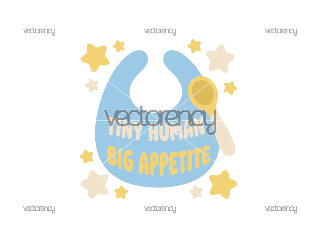 Tiny Human, Big Appetite SVG Newborn Baby Design PNG Image