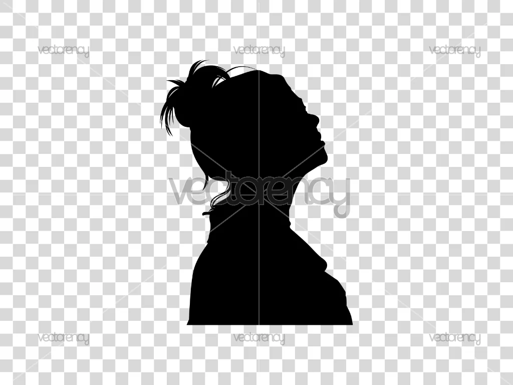 Hair Bun Women Silhouette SVG PNG