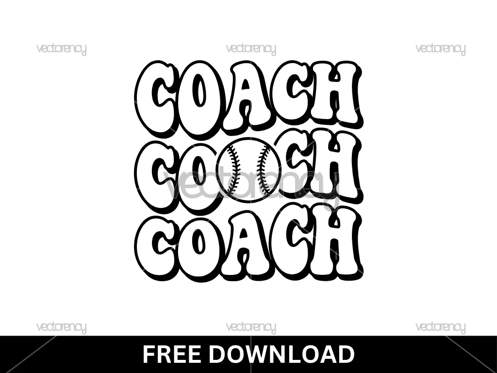 Coach Baseball Text SVG PNG Free