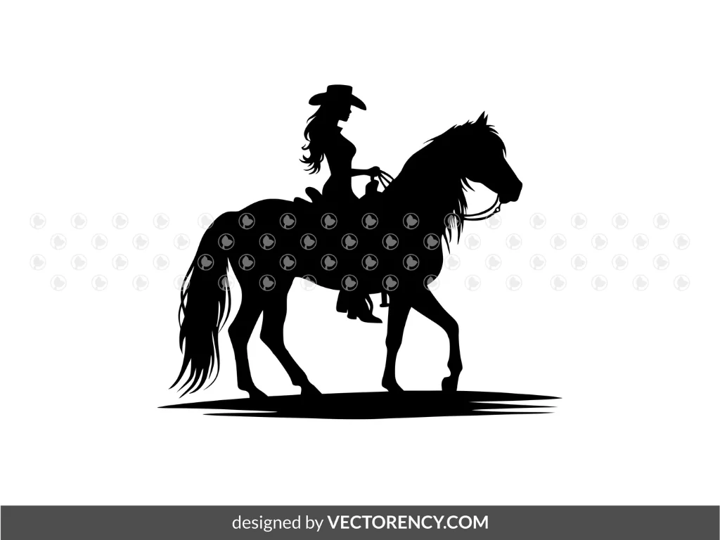 Cowgirl Silhouette SVG Vector Art