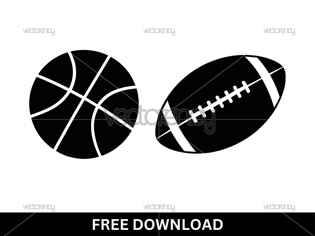 Basketball and American Football Vector National Sports Day SVG Cricut Free Download